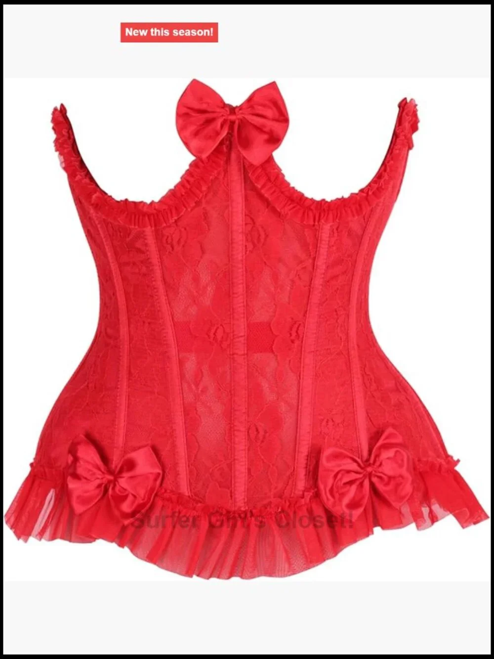 Steel Boned Lace Burlesque Underbust Corset Bustier